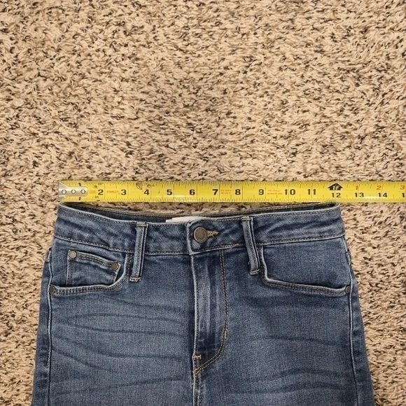 Just Black Denim Flex Waist Mid Rise Jeans with Fringe Ankles Hems Size 24 - Picture 12 of 15